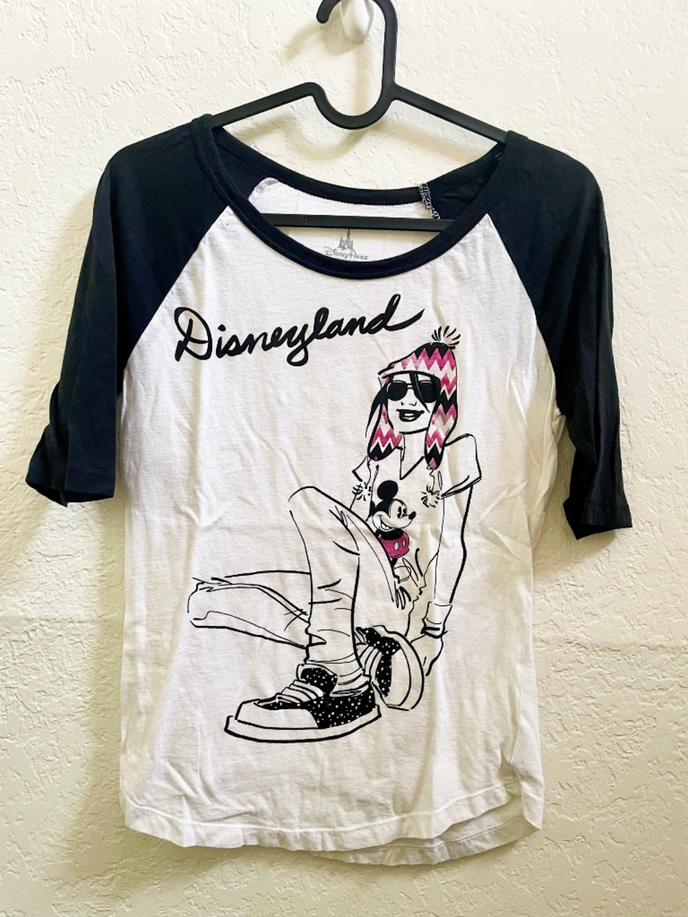 Disney Parks Authentic Original Anaheim, CA - Fashion Illustration Raglan Tshirt